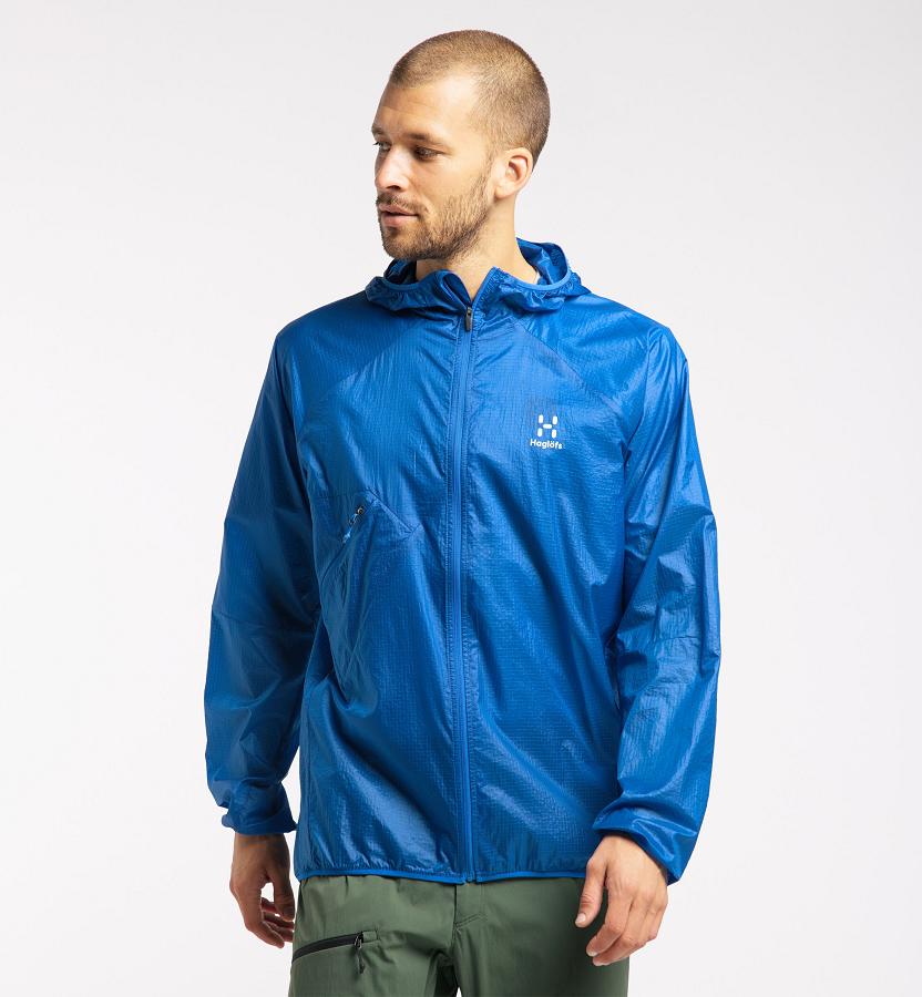 Haglöfs L.I.M Shield Comp Windbreaker Blue For Mens QZPKM2398 Australia